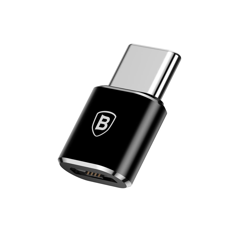 Baseus microUSB - USB-C Baseusov podatkovni in polnilni adapter, črn CAMOTG-01