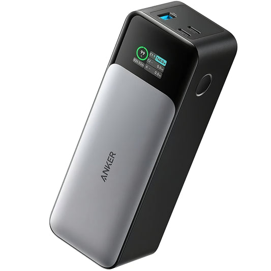 Zunanja baterija Anker 737, 24000 mAh, 140 W, QC + PD, 1 x USB-A - 2 x USB-C, črna A1289011 