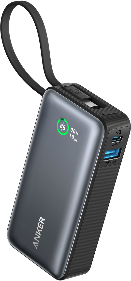 Zunanja baterija Anker Nano, 10000 mAh, 30 W, QC + PD, 1 x USB-A - 2 x USB-C, črna A1259G11 