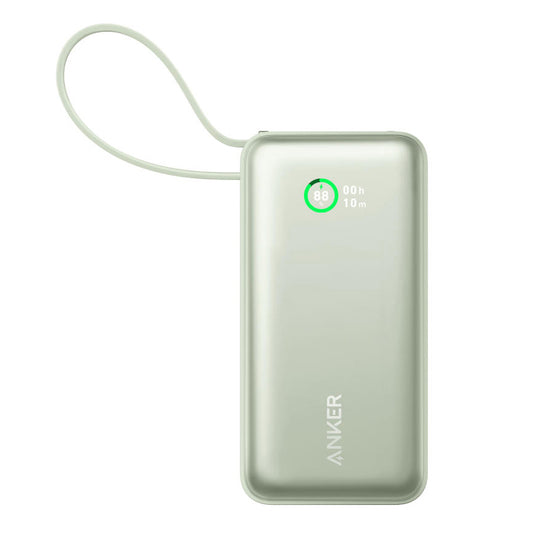 Anker Nano zunanja baterija, 10000 mAh, 30 W, QC + PD, 1 x USB-A - 2 x USB-C, zelena A1259G61 