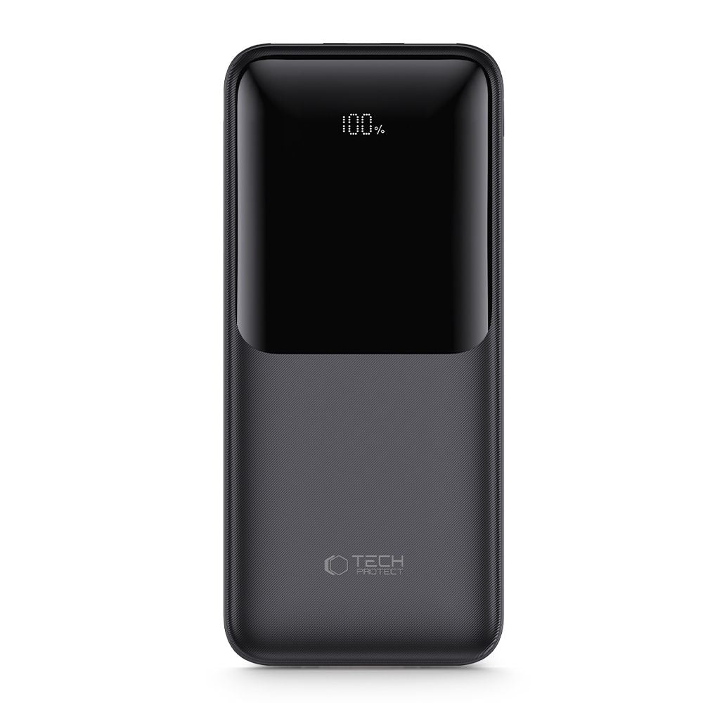 Zunanja baterija Tech-Protect PB01, 10000mAh, 22.5W, QC + PD, 1 x USB-C - 2 x USB-A, Črna