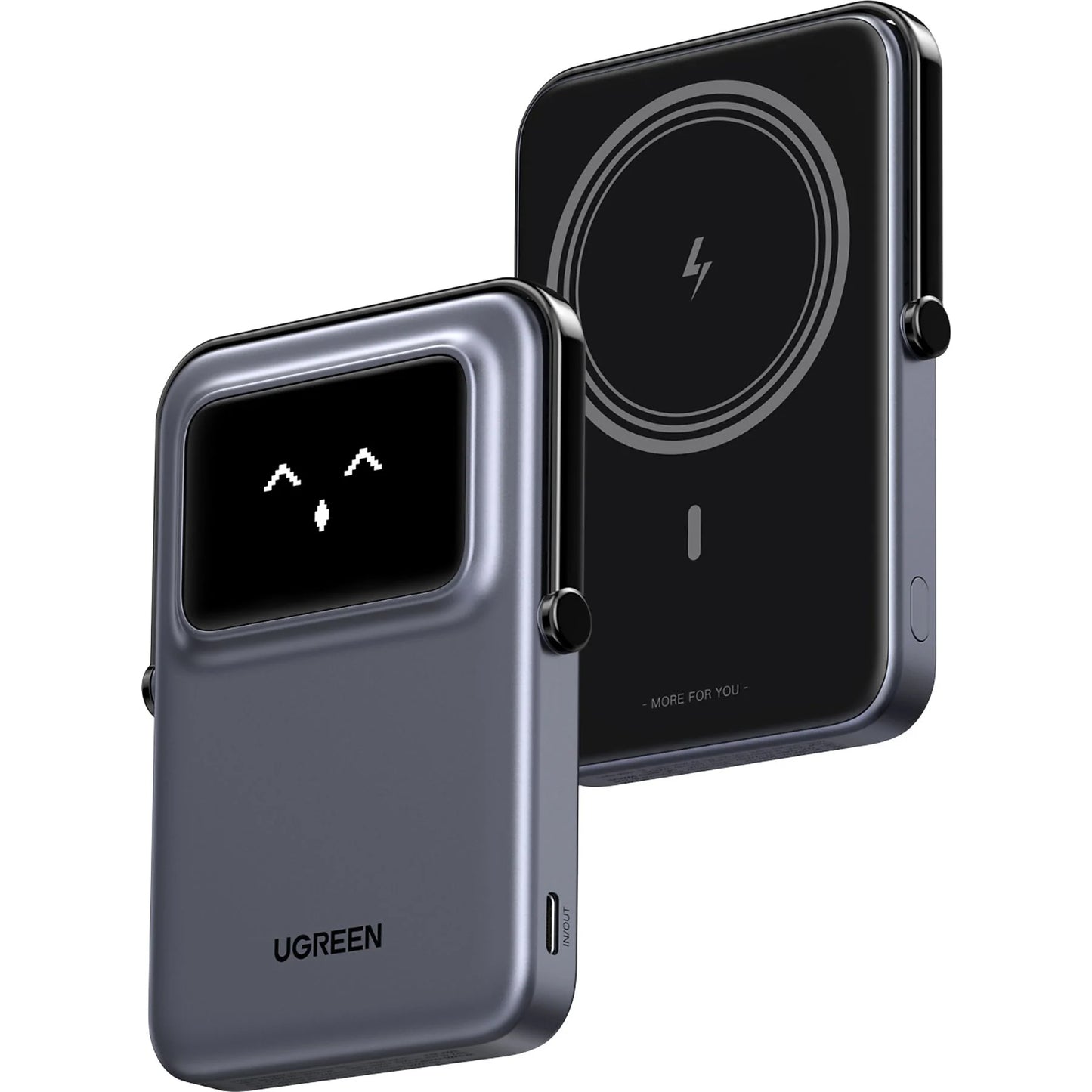 Zunanja baterija UGREEN PB571 Uno, 5000mAh, 20W, PD + FQI, 1 x QI - 1 x USB-C, siva
