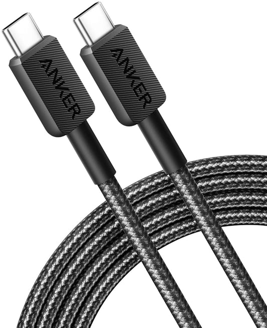Podatkovni in polnilni kabel USB-C Anker 322, 60 W, 1,8 m, črn A81F6G11 
