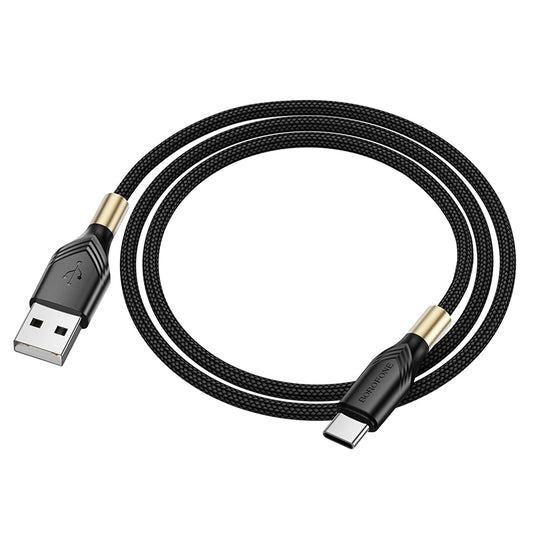 Podatkovni in polnilni kabel USB-A - USB-C Borofone BX92 Advantage, 18 W, 1 m, črn 