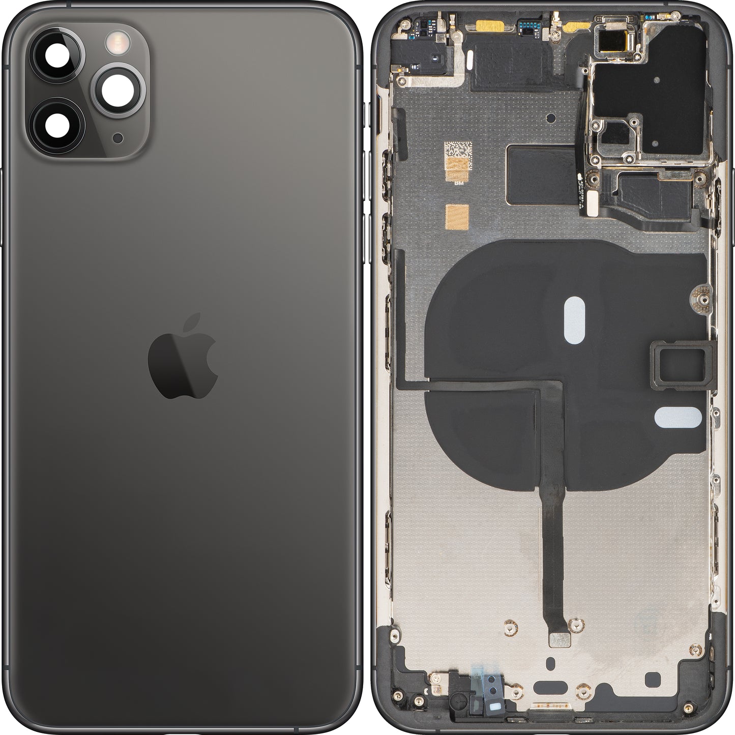 Apple iPhone 11 Pro Max baterijski pokrov, s srednjim ohišjem, črn (vesoljsko siv), zamenljiv (razred B)