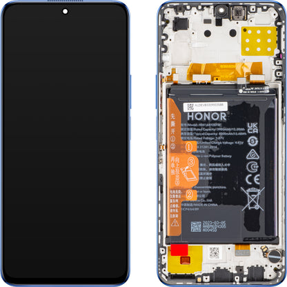 Zaslon na dotik Honor X8 4G, z okvirjem in baterijo, moder (Ocean Blue), servisni paket 0235ACDR 