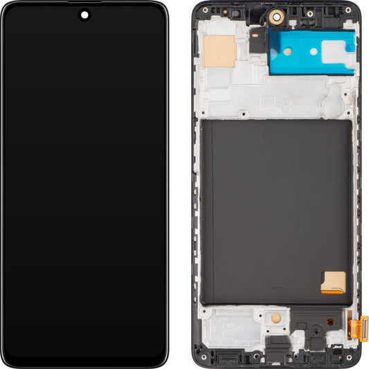 MP zaslon na dotik, združljiv s Samsung Galaxy A51 A515, z okvirjem, črn 