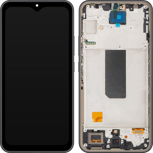 MP zaslon na dotik, združljiv s Samsung Galaxy A34 A346, z okvirjem, črn (grafit) 