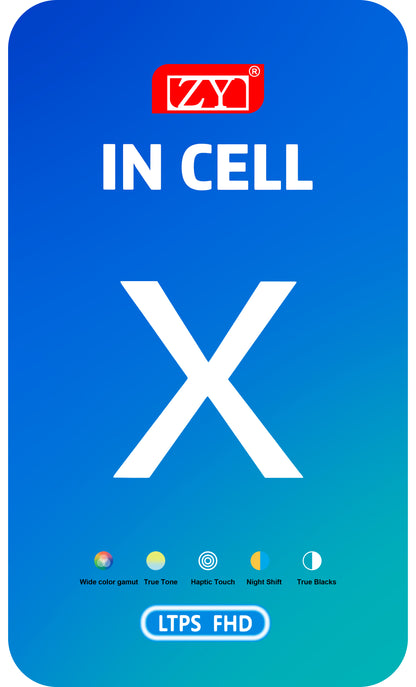ZY zaslon na dotik za Apple iPhone X, z okvirjem, različica z vgrajenim zaslonom LCD, črn