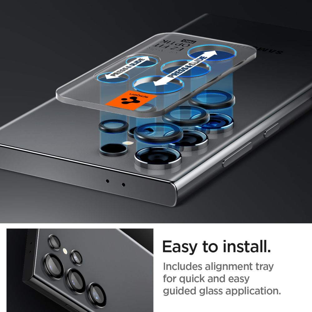 Spigen EZ FIT zaščitna folija za zadnjo kamero za Samsung Galaxy S24 Ultra S928, zaščiteno steklo, komplet 2 kosa