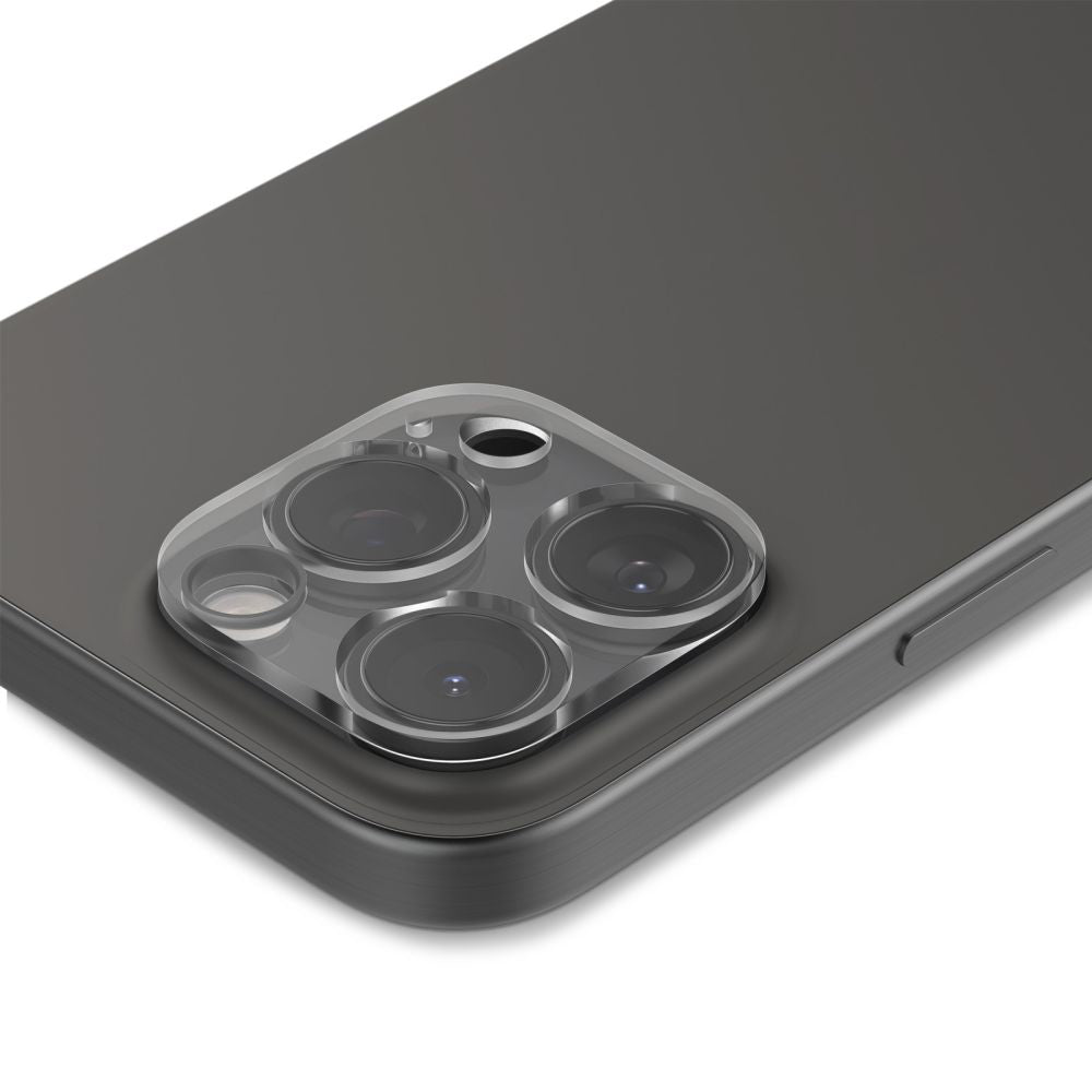 Spigen Optik Zaščitna folija za zadnjo kamero za Apple iPhone 15 Pro Max / 15 Pro, zaščita stekla, polno lepilo, komplet 2 kosa, prozorna