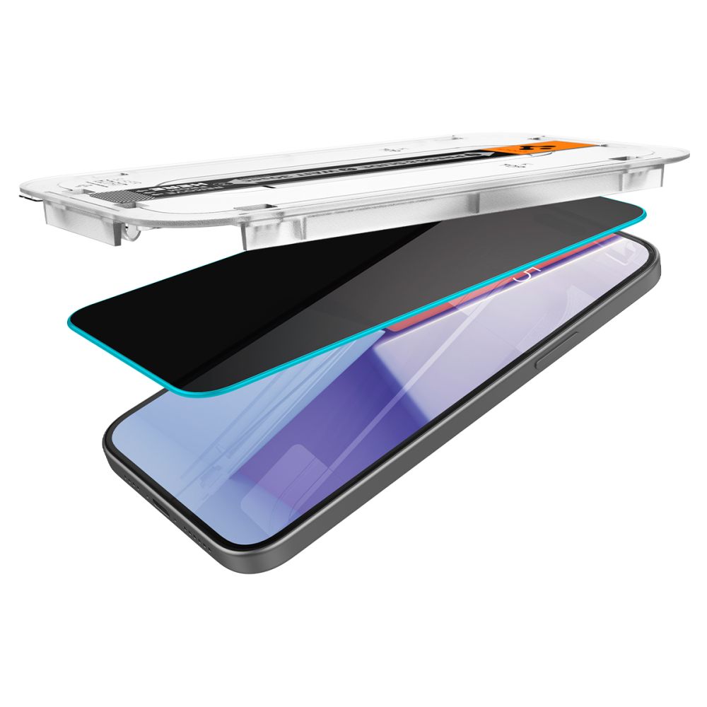 Spigen EZ FIT Privacy Screen Protector for Apple iPhone 15 Pro Max, Full Glue, 2.5D AGL07118 AGL07118 