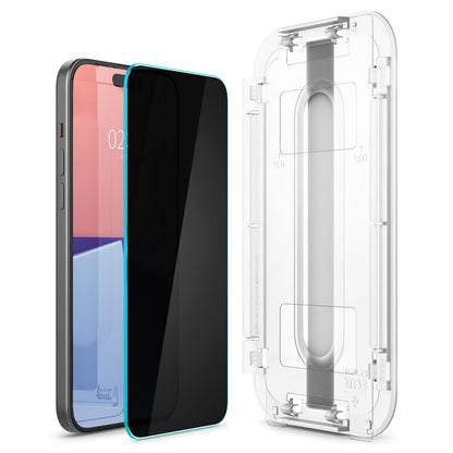 Spigen EZ FIT Privacy Screen Protector for Apple iPhone 15 Pro Max, Full Glue, 2.5D AGL07118 AGL07118 