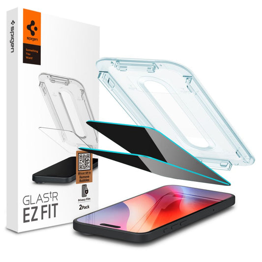 Spigen EZ FIT Privacy Screen Protector za Apple iPhone 16 Pro Max, zaščitno steklo, popolnoma lepljivo, 2,5D AGL07908 AGL07908 