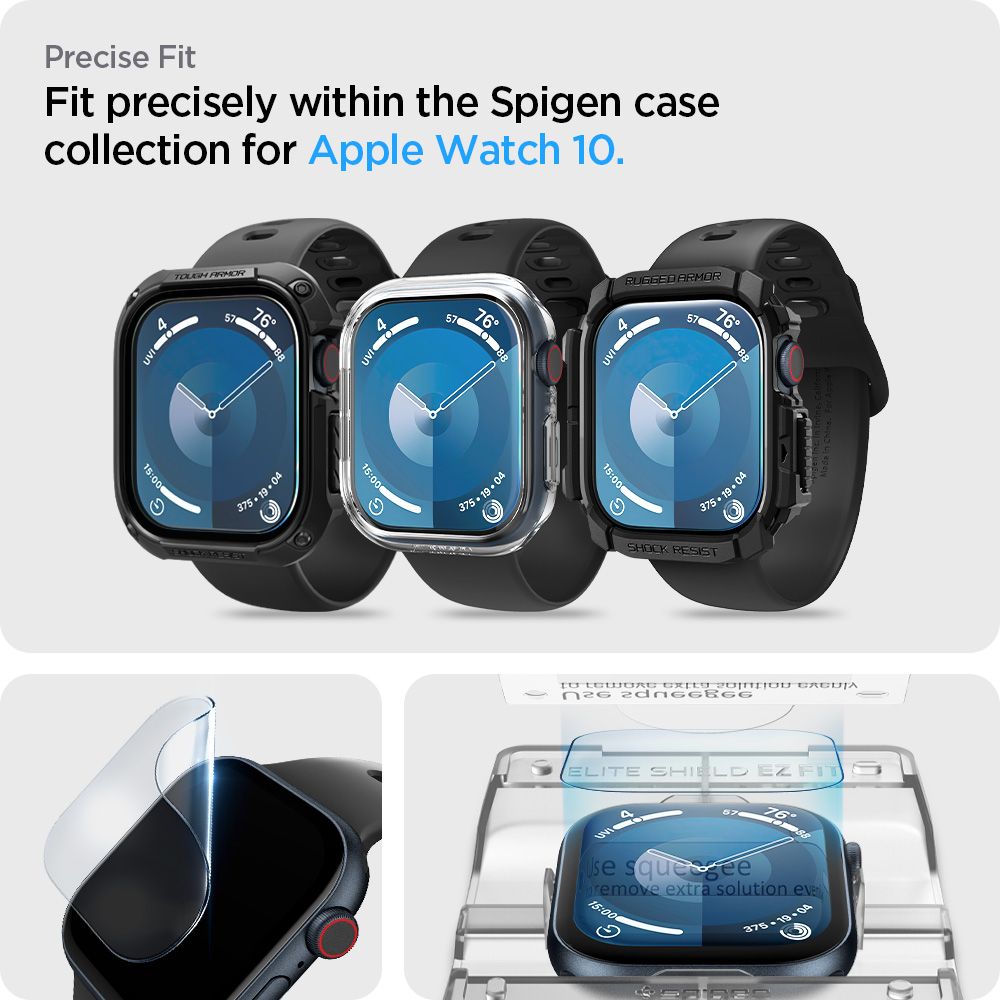 Spigen Elite Shield EZ FIT za Apple Watch serije 42 mm, komplet 2 kosov, plastika AFL08580 