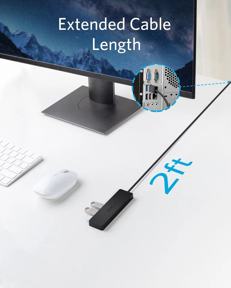 Anker USB Hub, 4 x USB-A 3.0, črn A7516016 