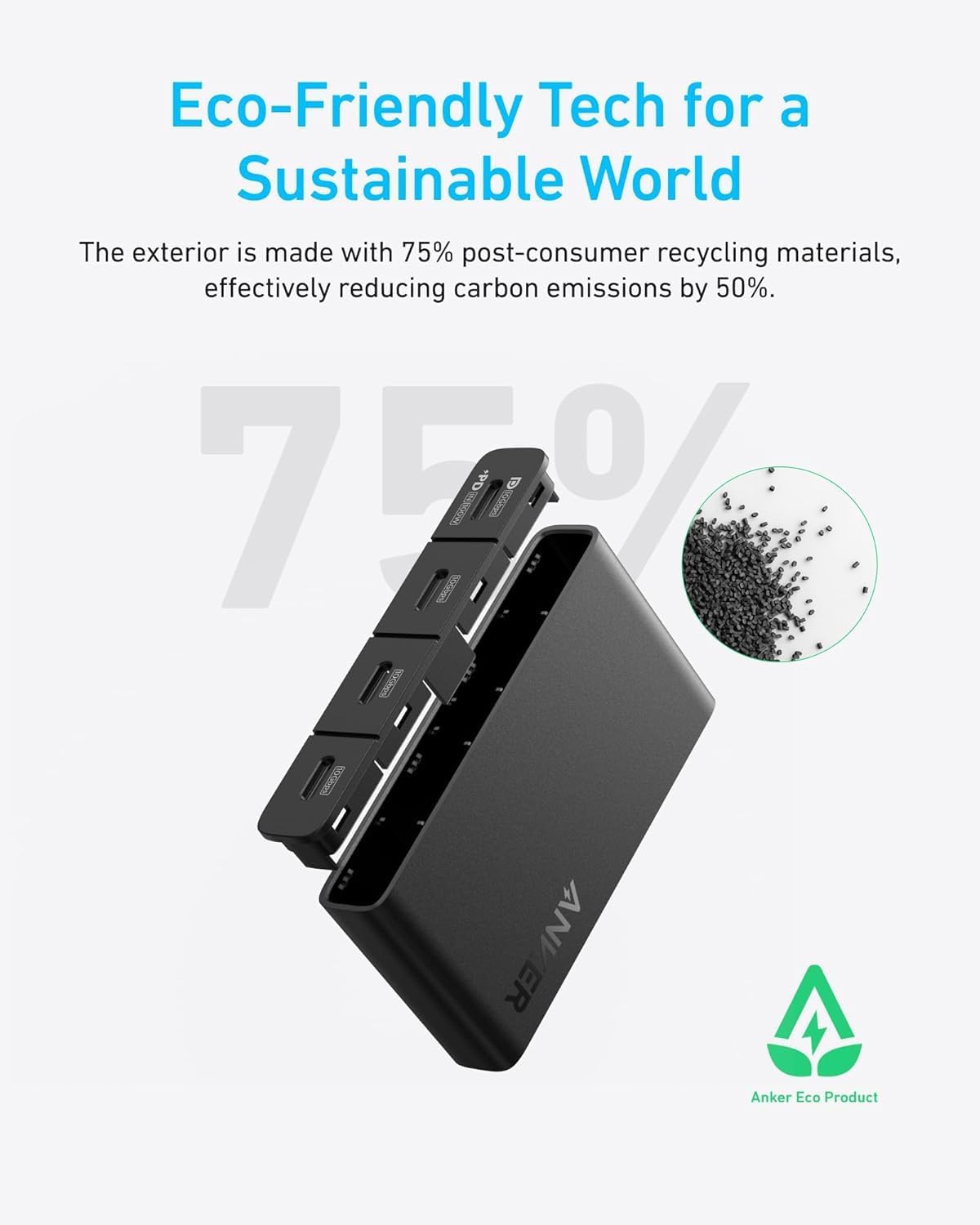 Anker USB-C vozlišče, 4 x USB-C, črno A8340GA1 