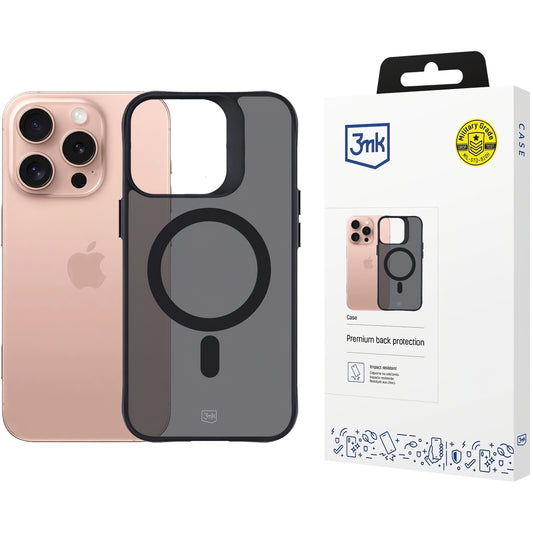 Ohišje MagSafe za Apple iPhone 16 Pro, 3MK, dim MagCase, črno 