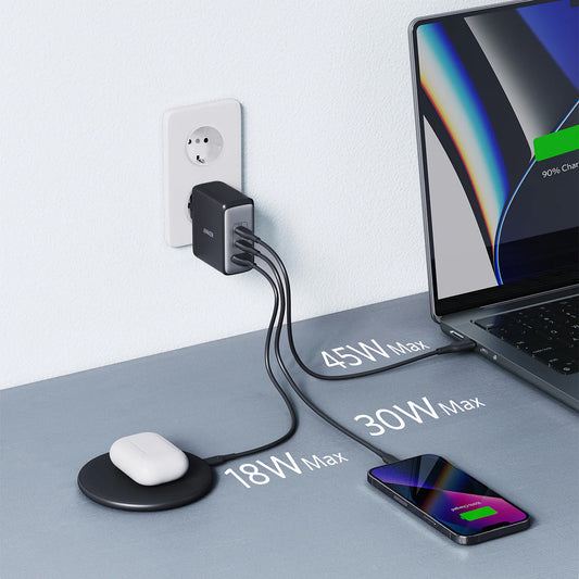 Omrežni polnilnik Anker 736 Nano II, 100 W, 3A, 1 x USB-A - 2 x USB-C, črn A2145G11 