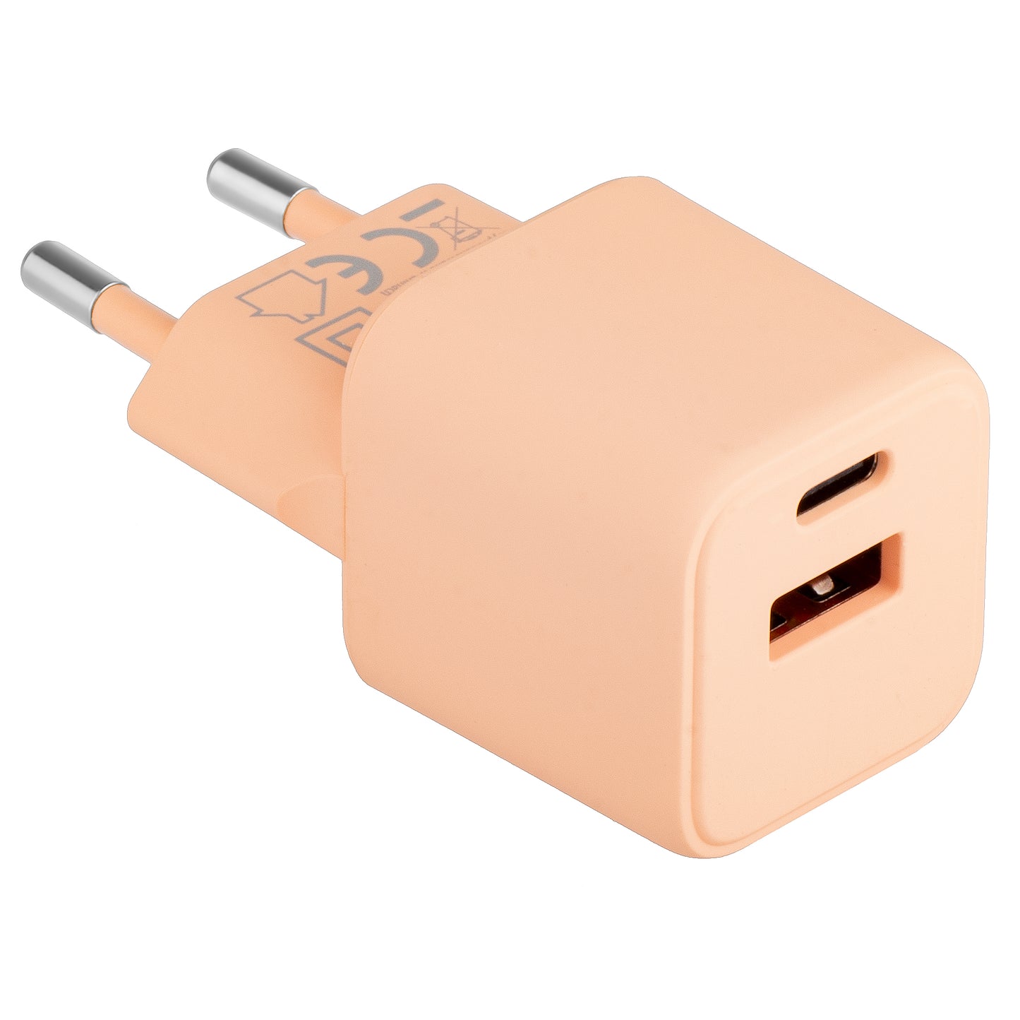 Omrežni polnilnik Colourum CLS30-AC-14, 30 W, 3A, 1 x USB-A - 1 x USB-C, oranžna 