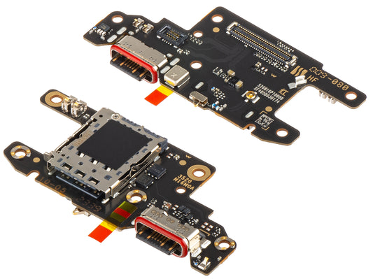 Board with Charging Connector - Microphone - SIM Reader Module Xiaomi Poco X6, Service Pack 560004N16P00 